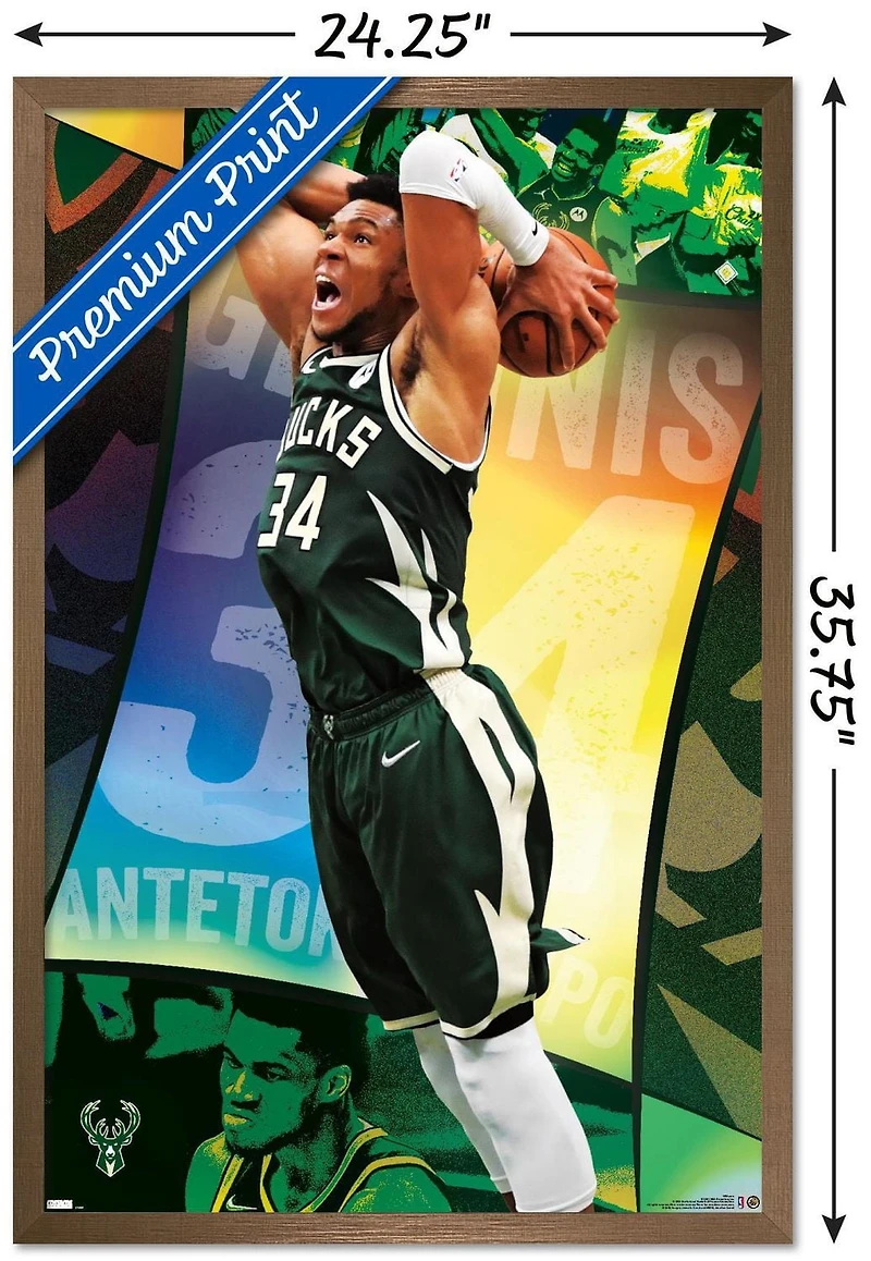 NBA Milwaukee Bucks - Giannis Antetokounmpo 21 Wall Poster, 22.375" x 34"