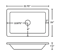 American Imaginations 21.75-in. W Drop In White Bathroom Vessel Sink Set For Deck Mount Drilling AI-31574