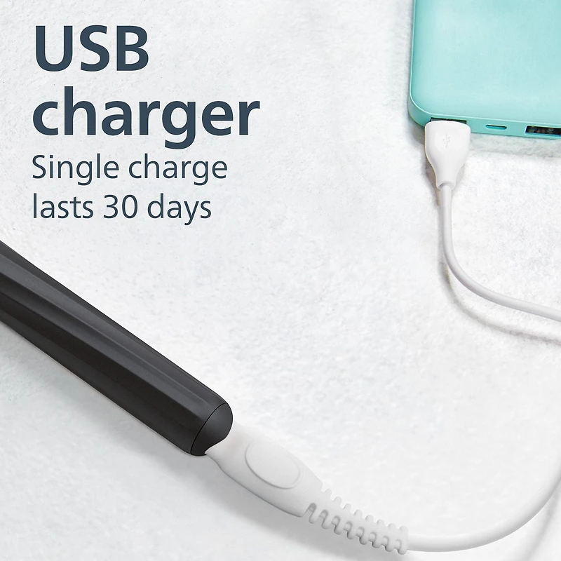 Philips One by Sonicare Shadow Black Rechargeable Toothbrush, HY1200/26, One by Sonicare Shadow Black Rechargeable