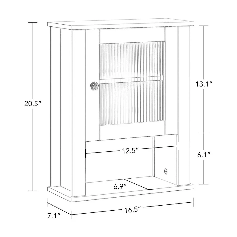 RiverRidge Home Prescott Single Door Wall Cabinet - White