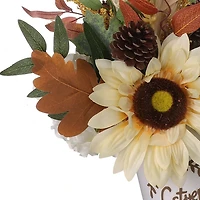 WHITE JAR WITH FLOWER