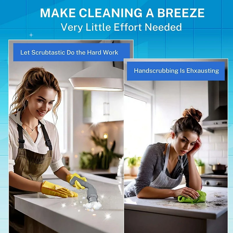 Bell + Howell Scrubtastic Express Dark Grey Rechargeable Handheld Power Scrubber – Cordless Bathroom Cleaner