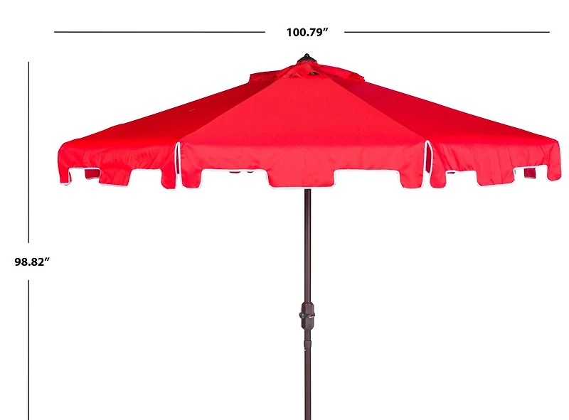 Safavieh Outdoor Collection Zimmerman Crank Market Umbrella with Flap