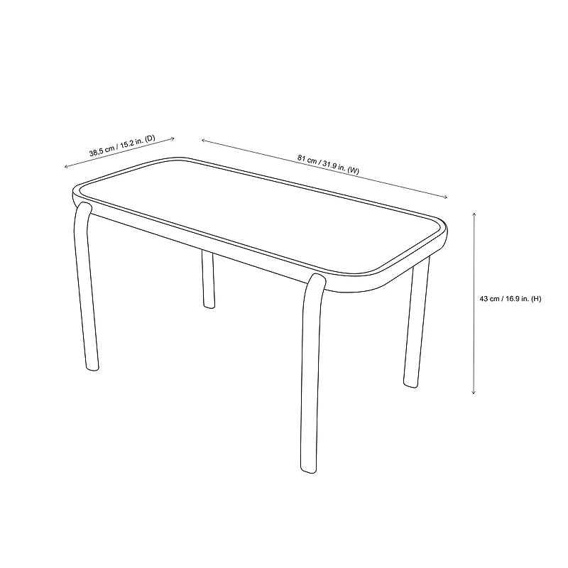 Mainstays Steel Outdoor Stacking Glass Table, Black