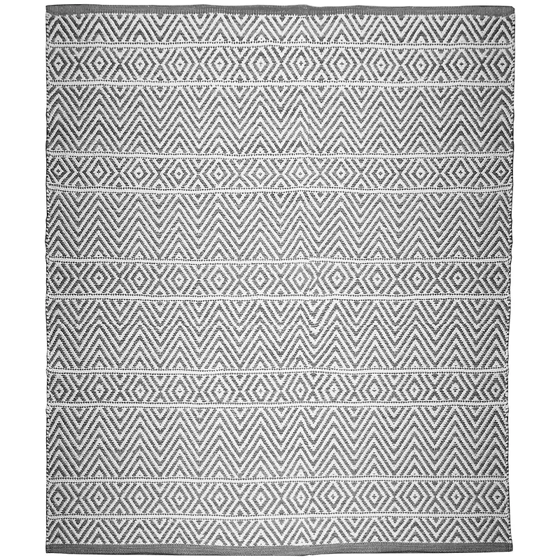 Tapis tissé à plat en coton à chevrons Fabstyles pour salon, couloir, patio