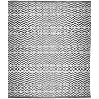 Tapis tissé à plat en coton à chevrons Fabstyles pour salon, couloir, patio