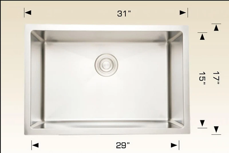 American Imaginations 31-in. W Stainless Steel Kitchen Sink With 1 Bowl And 16 Gauge