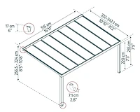 CANOPIA by PALRAM Stockholm Ensemble de couverture de patio de 11 pi x 17 pi - Gris