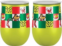 Gobelet en Acier Inoxydable Dr. Seuss Le Grincheux à Damier, 10 oz