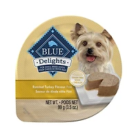 Blue Buffalo Delights Roasted Turkey Flavor Pate Dog Food Trays, 3.5-oz, 99g