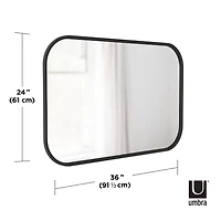 Umbra Hub Rectangular Mirror 24 x 36" (61 x 91 cm),Black