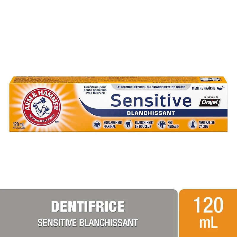 Arm & Hammer Sensitive Whitening Toothpaste, 120mL, 120mL