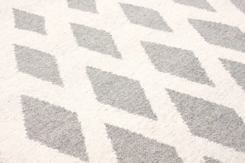 ECARPETGALLERY Tapis Fait à la Main pour Salon, Salle à Manger et Chambre à Coucher Géométrique Collection Ankara 5'1" x 8'0" en Ivoire