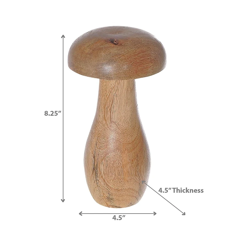 Champignon Décoratif En Bois De Mangue Grand