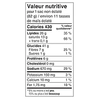 Maïs soufflé au micro-ondes au beurre Orville Redenbacher (6 sacs, 82g) sans OGM, grains entiers micro-ondes  maïs soufflé  avec a source élevée de fibres et sans gluten