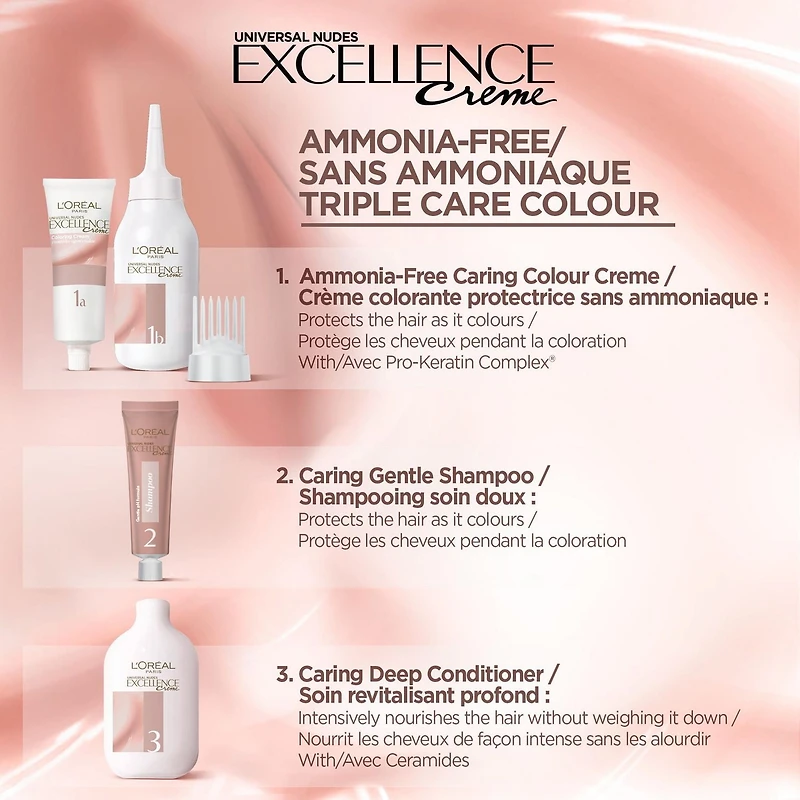 L'Oréal Paris Excellence Crème, Permanent Hair Dye, No Ammonia, 1 un