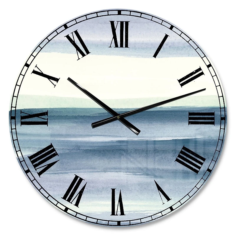Designart 'Mint Indigo Dawn I' Farmhouse wall clock