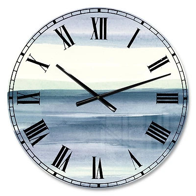 Designart 'Mint Indigo Dawn I' Farmhouse wall clock