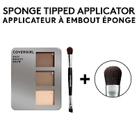 COVERGIRL Kit de poudre à sourcils Easy Breezy Brow, définisseur de sourcils à trois nuances, brosse à double extrémité, sans effort, 100% Sans Cruauté