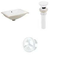 18.25-in. W CUPC Rectangle Bathroom Undermount Sink Set In White - White Hardware - Overflow Drain Incl. AI-20615