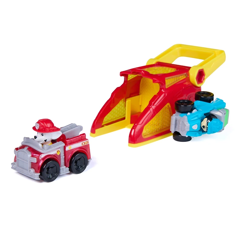 PAW Patrol, Lanceur Brigade canine Marcus avec véhicule Rex, Coffret de 2 véhicules, jouets pour garçons et filles à partir de 3 ans