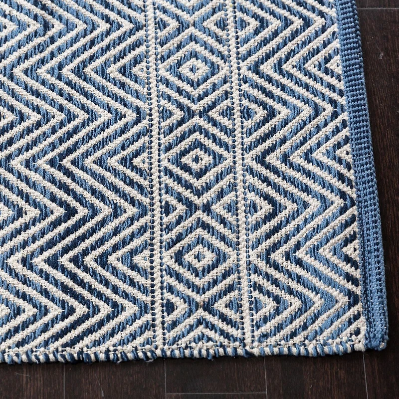 Tapis tissé à plat en coton à chevrons Fabstyles pour salon, couloir, patio