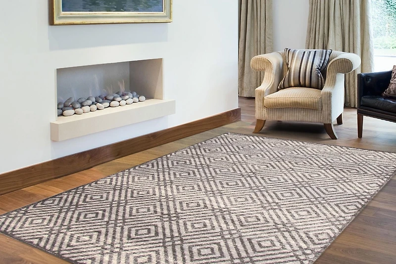 ECARPET Area Rug for Living Room, Geometric Indoor Carpet Ember Collection