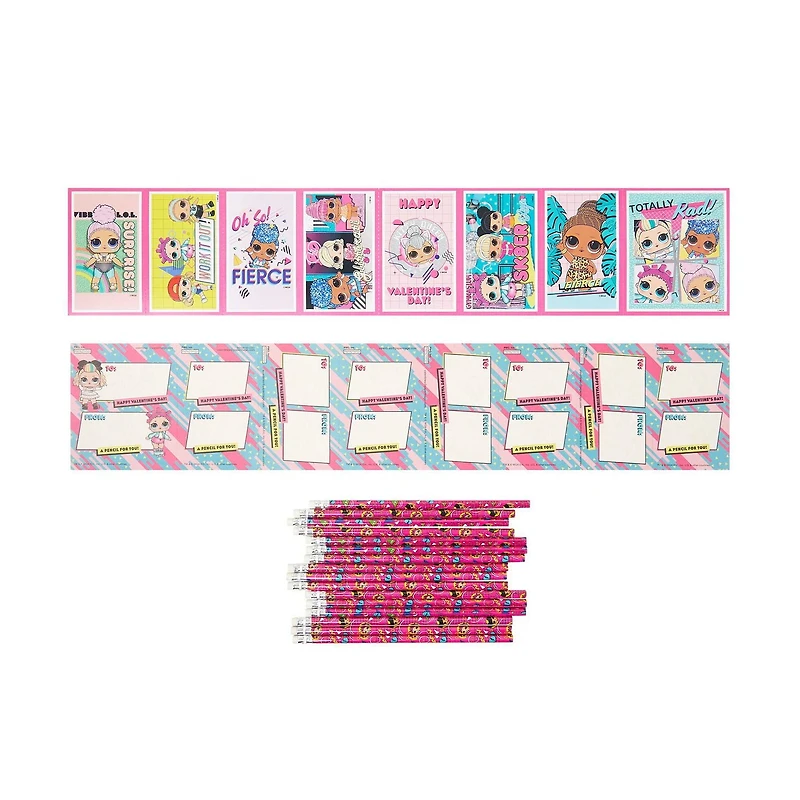 Cartes LOL Surprise pour la Saint-Valentin, 16 comptes, cartes d'échange en classe