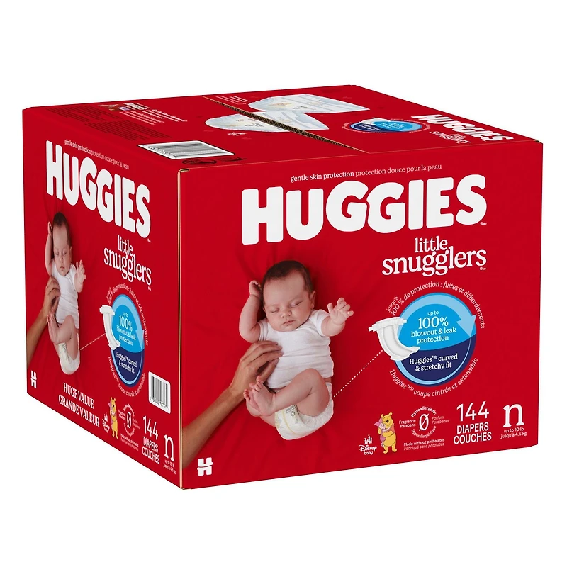 Huggies Little Snugglers Baby Diapers, Mega Colossal Pack, Size NB-5, Count 144-104, Sizes: N-5 | 144-104 Count