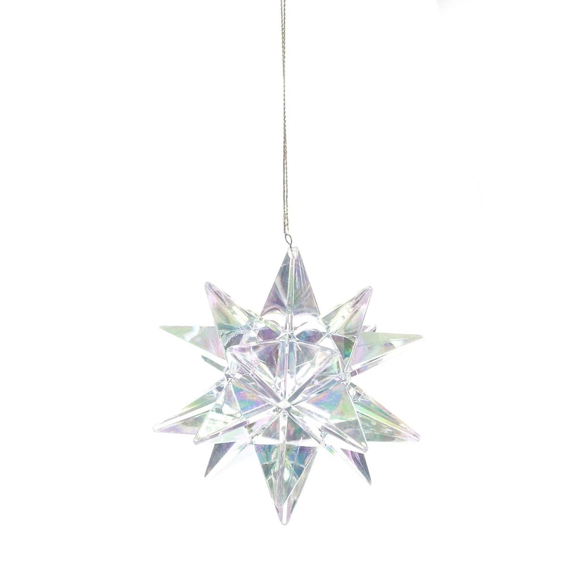 HOLIDAY TIME CLEAR PLASTIC BURST ORNAMENT