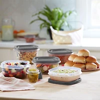 Rubbermaid Contenants pour aliments Plats Easy Find Gris, 40pc