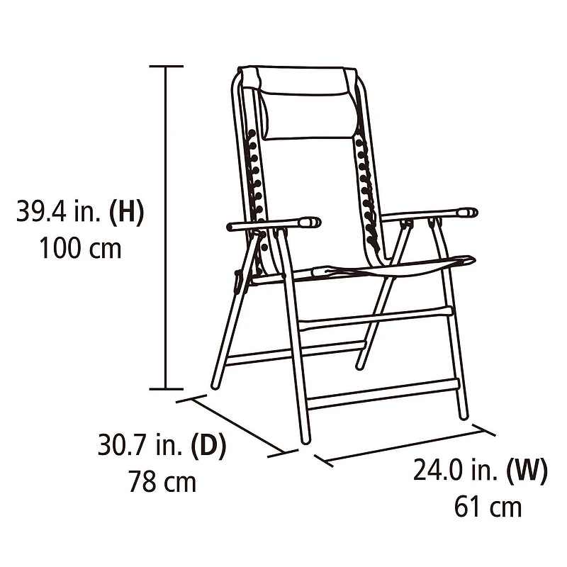 Chaise pliante à sangles élastiques Mainstays