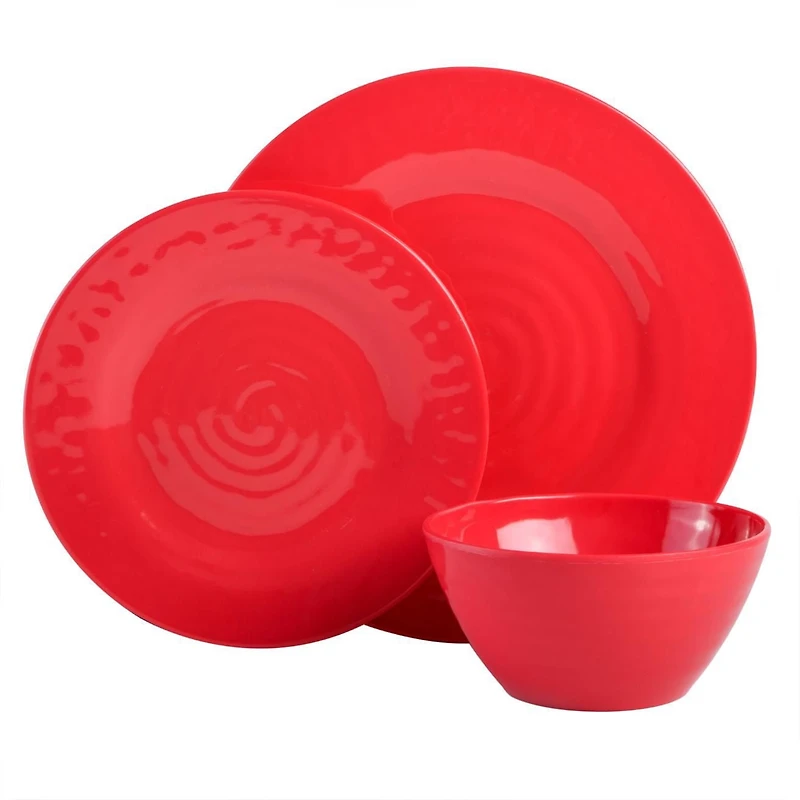 Gibson Home Brist Multicolor 12 Piece Melamine Dinnerware Set, 4 Assorted Colors