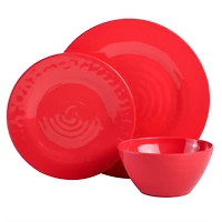 Gibson Home Brist Multicolor 12 Piece Melamine Dinnerware Set, 4 Assorted Colors