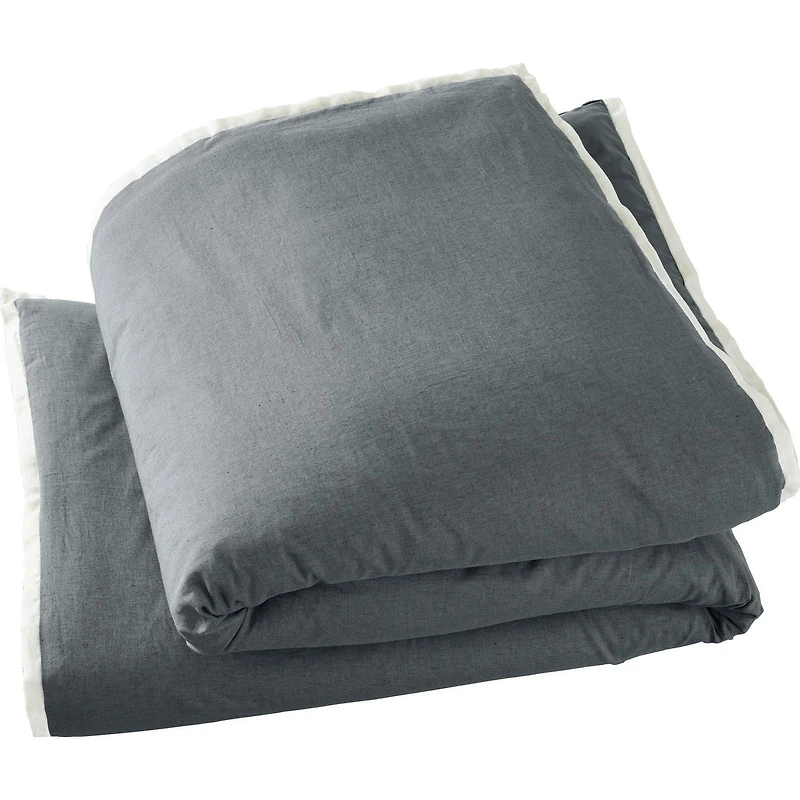 Better Homes & Gardens 3-Piece Soot Grey Linen Duvet Set, Adult King, Corner & side interior ties. Hidden Button Closure. Envelope Closure on Shams.
