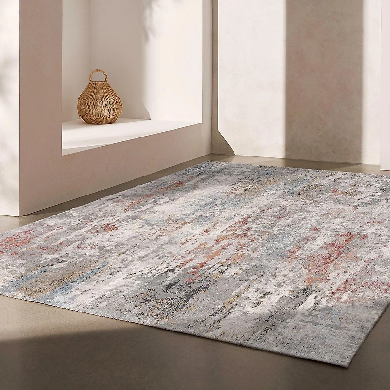 Rug Branch Capri Collection Tapis de couloir abstrait moderne Multicolore
