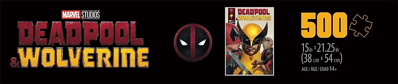 Buffalo Games Entertainment Marvel's Deadpool Livre de Bandes Dessinées Puzzle en Bois Interlock de 500 Pièces pour Adultes de 14 Ans et Plus