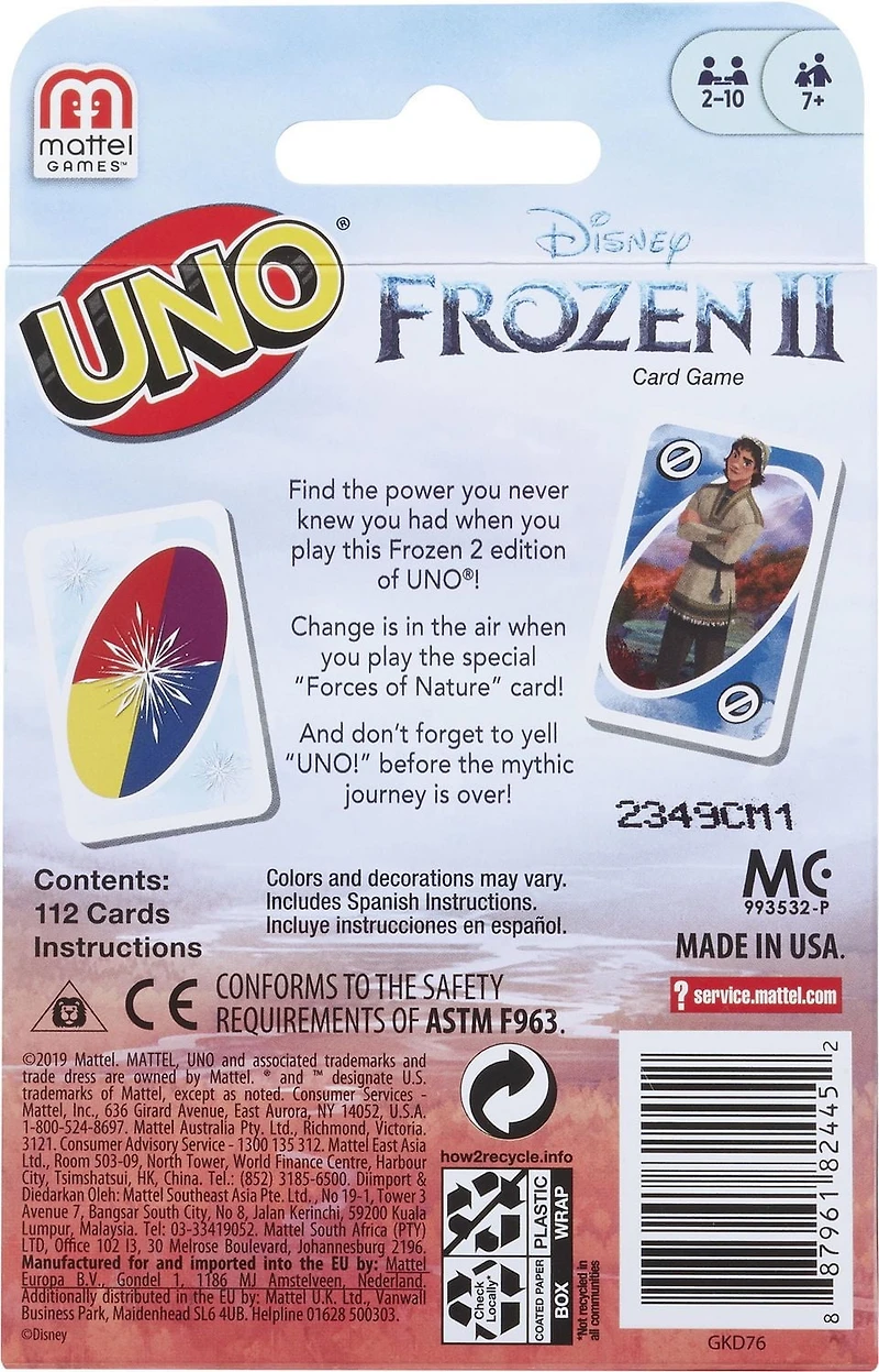 Jeu de Cartes UNO Disney Frozen II
