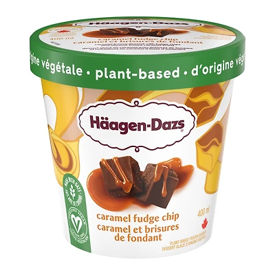 HÄAGEN-DAZS Plant-based Caramel Fudge Chip Frozen Dessert, Fudge Chips, Caramel Swirls, GOI F&B - Item Short Description