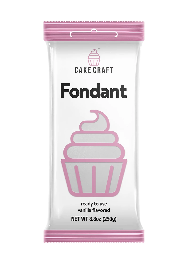 Cake Craft Rolled Fondant – White, 250g (8.8 oz), Versatile Decorating Fondant with Vanilla Flavor, Smooth & Pliable
