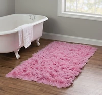 Tapis d'appoint Nouveau Flokati 1400 gr de 2' 4" x 4' 8", Rose Pastel