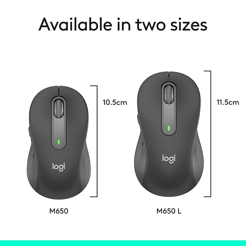 Logitech Signature M650 Souris Sans Fil - Pour Mains de Petites & Moyennes Tailles - Graphite