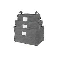 Panier De Rangement Matelassé 3Pc Nibling Avec Poignées (Gris)