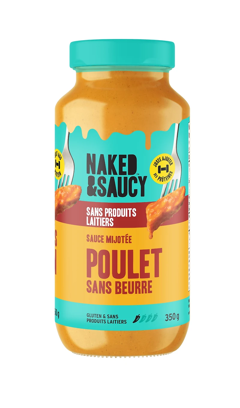 Poulet au beurre sans beurre Naked & Saucy, sans produits laitiers, sauce à ajouter à votre protéine, 350 g Sauce à ajouter à protéine
