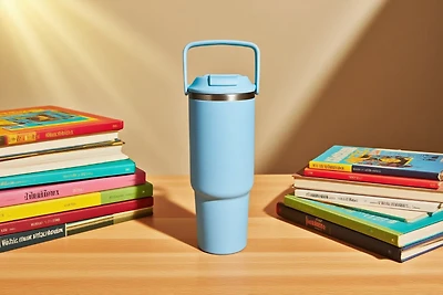 MAINSTAYS 30oz Stainless Steel Tumbler Blue. size: 9.48inch (H) * 3.14inch ( Dia), MAINSTAYS 30OZ STAINLESS STEEL TUMBLER