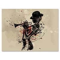 Designart Femme jouant de la trompette de jazz Art mural sur toile