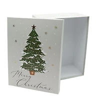 Holiday Time Christmas Tree XLarge Gift Box, Rigid paper set-up box