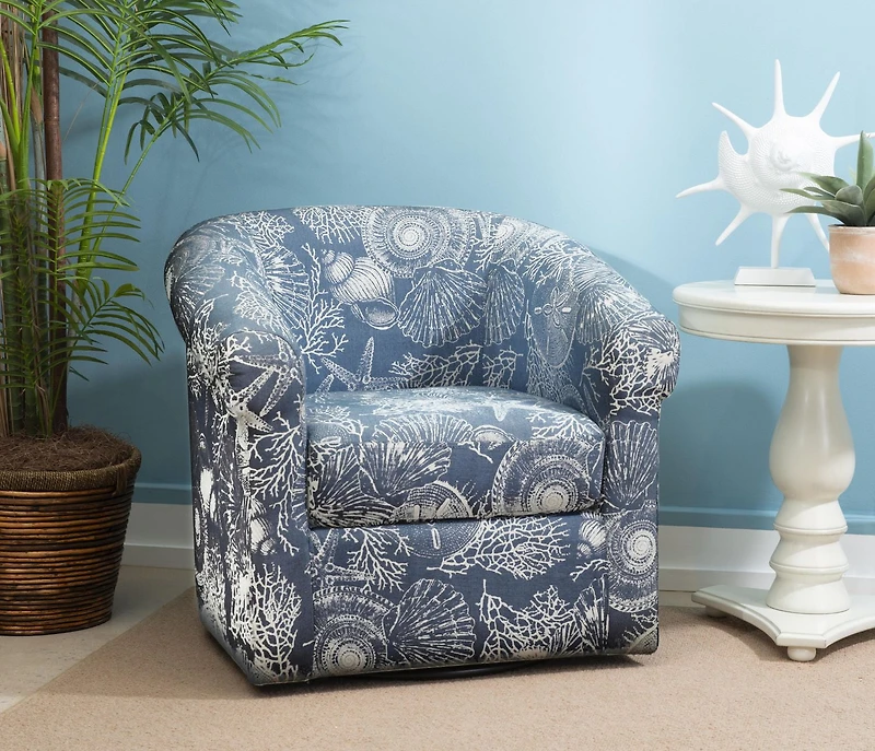 Fauteuil Club pivotant McRae, Bleu