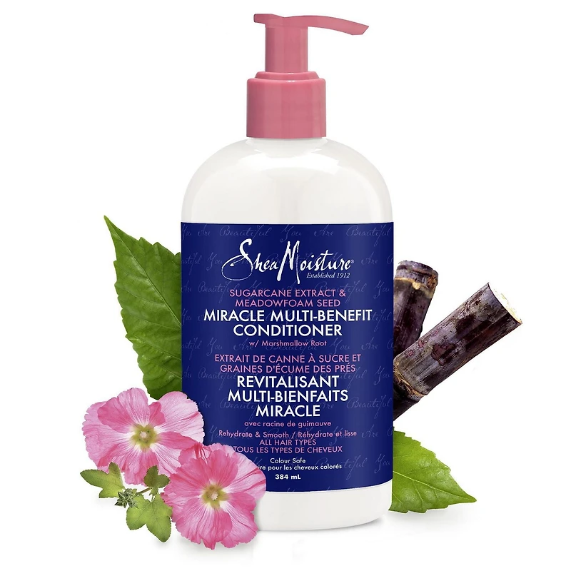 Revitalisant sans silicones ni sulfates SheaMoisture Extrait de canne à sucre et graines d'écume des prés pour cheveux secs