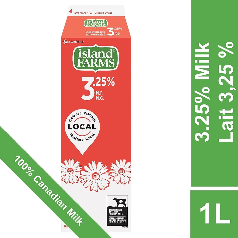 Lait homogénéisé 3,25 % Island Farms 1 litre